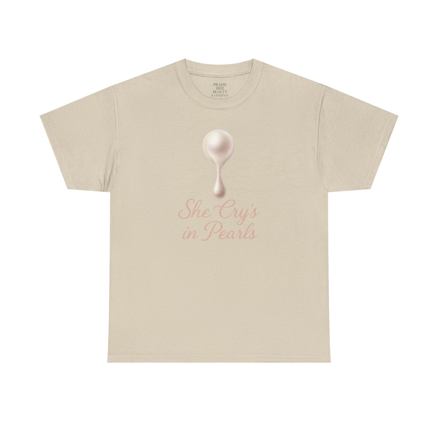 She Cries in Pearls Unisex Heavy Cotton Tee - Soft & Meaningful Graphic T-Shirt