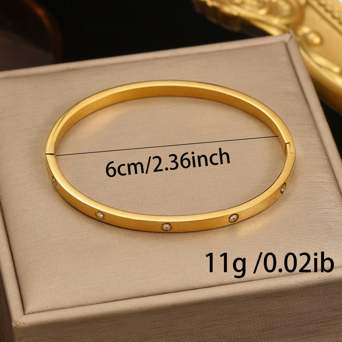 Lxalry 18K Gold Plated Stainless Steel Minimalist Bracelet