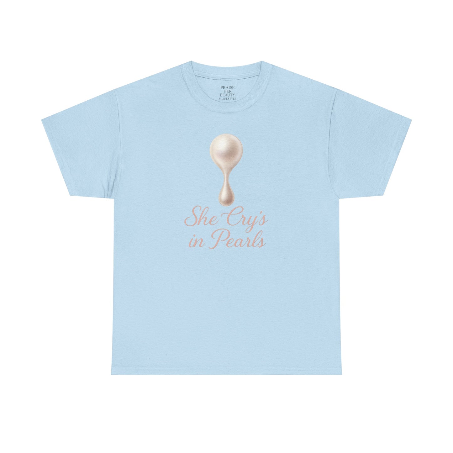 She Cries in Pearls Unisex Heavy Cotton Tee - Soft & Meaningful Graphic T-Shirt