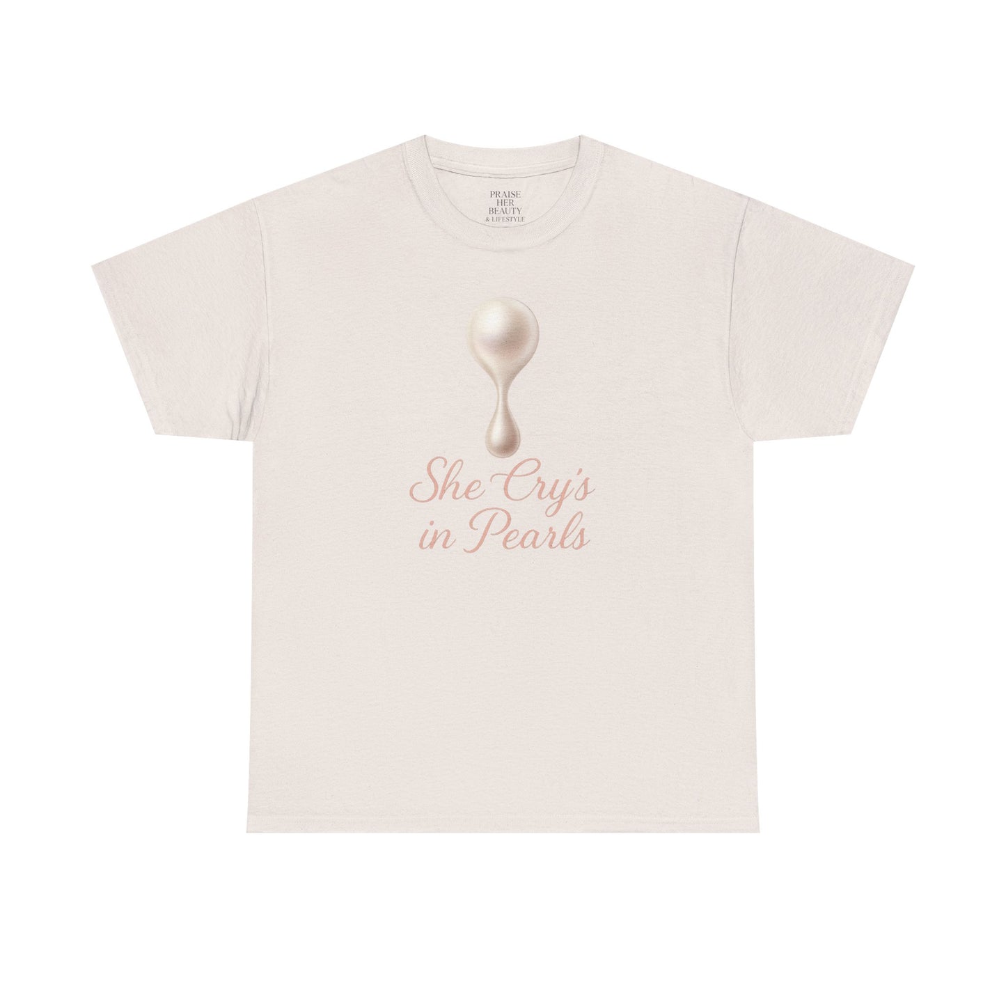 She Cries in Pearls Unisex Heavy Cotton Tee - Soft & Meaningful Graphic T-Shirt