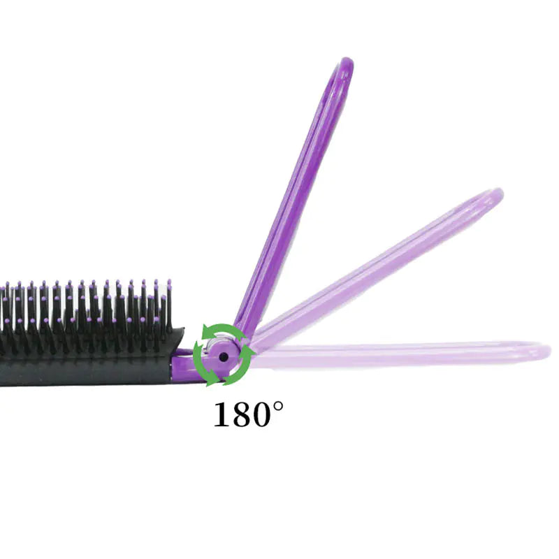 Portable Folding Comb with Travel Mirror and Massage Features