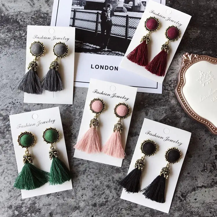 Tassel Earrings - Vintage Style with Ethnic Touch