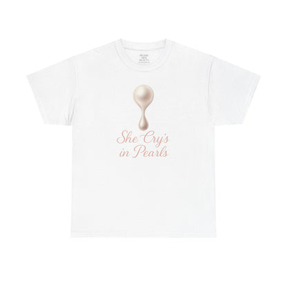 She Cries in Pearls Unisex Heavy Cotton Tee - Soft & Meaningful Graphic T-Shirt