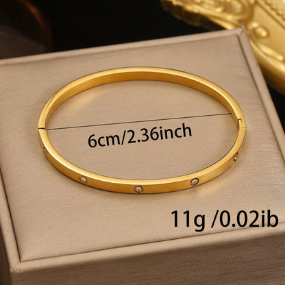 Lxalry 18K Gold Plated Stainless Steel Minimalist Bracelet