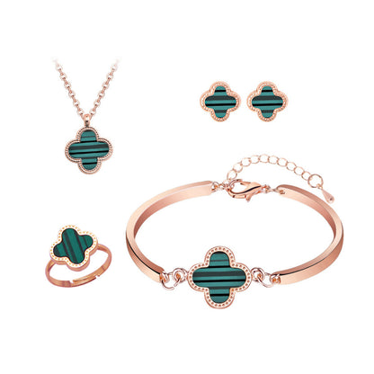 Clover Pendant Jewelry Set - Four-Piece Wholesale