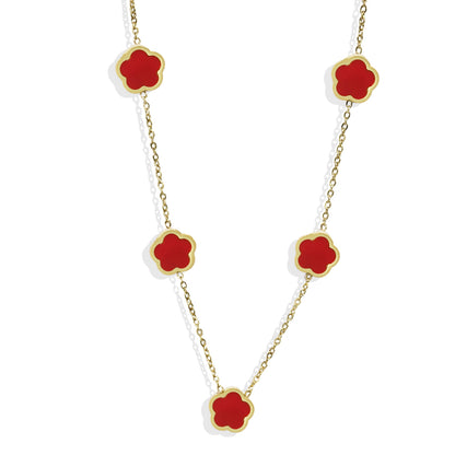 18K Gold Plated Five Leaf Clover Necklace
