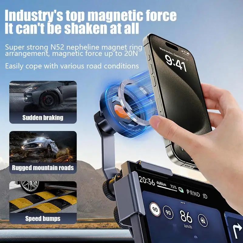For Tesla Magnetic Phone Mount Holder for Model 3 for Model Y 360 Degree Rotation for Tesla Dash Screen Cell Phone Support
