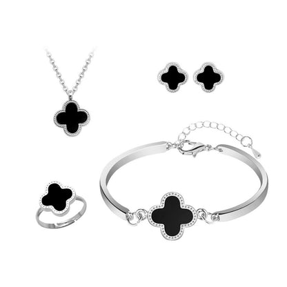 Clover Pendant Jewelry Set - Four-Piece Wholesale