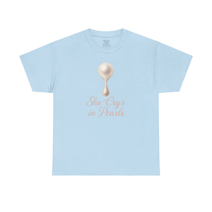 She Cries in Pearls Unisex Heavy Cotton Tee - Soft & Meaningful Graphic T-Shirt