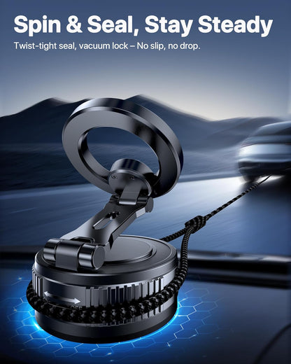 2026 Vacuum for Magsafe Car Mount, [Strongest Suction] Magnetic Phone Holders for Your Car, 360° Adjustable Car Phone Holder Mount for Iphone 17 Pro Max 16 15 14 13 12 & All Smartphones
