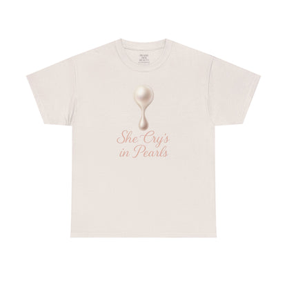She Cries in Pearls Unisex Heavy Cotton Tee - Soft & Meaningful Graphic T-Shirt