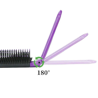 Portable Folding Comb with Travel Mirror and Massage Features