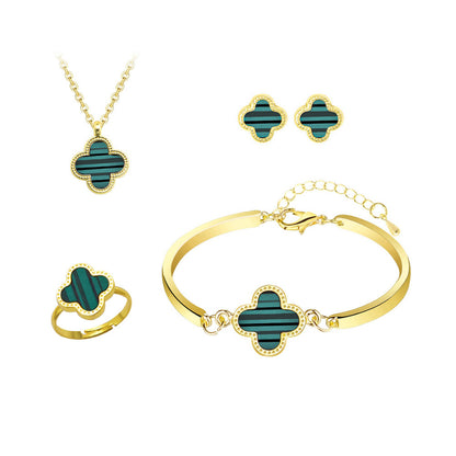 Clover Pendant Jewelry Set - Four-Piece Wholesale