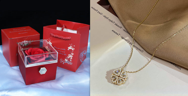 Retro Magnetic Folding Heart Shaped Necklace