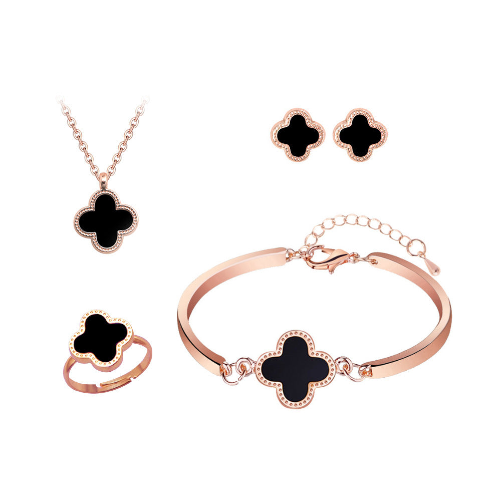 Clover Pendant Jewelry Set - Four-Piece Wholesale